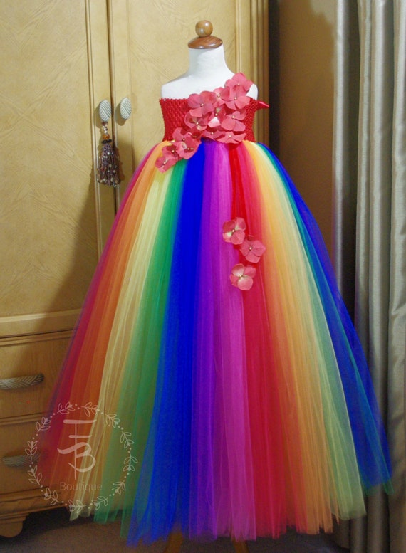 Rainbow Tutu Dress: Easter, Flower Girl, Jr. Bridesmaid, Birthday, Wedding, Fiesta Tutu Dress, Cinco de Mayo, Coco Il_570xn