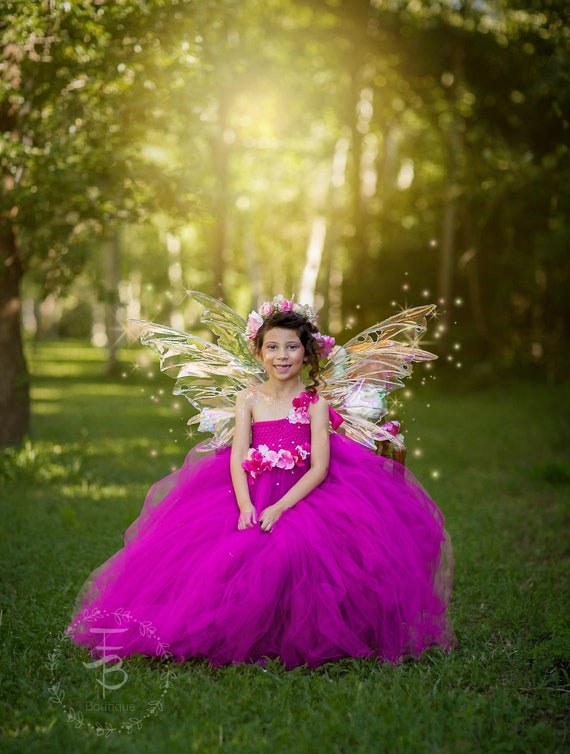 Fuchsia Tutu Dress, Flower Girl, Jr. Bridesmaid, Birthday, Wedding, Fairy Tutu Dress, Fairy Party, Pink Fairy Dress, Fairy Dress Il_570xn