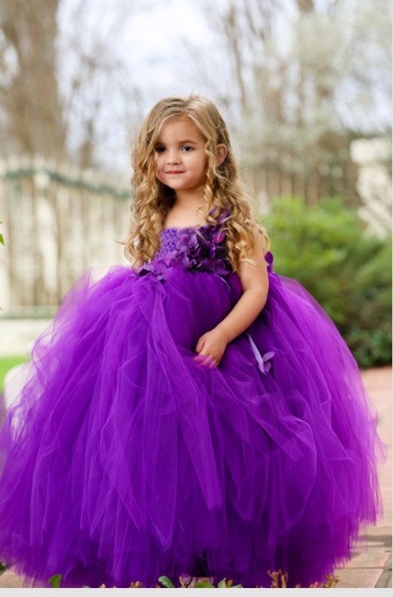Purple Tutu Dress: Flower Girl, Jr. Bridesmaid, Birthday, Wedding, Photo Prop., Purple Tutu Dress, Hydrangea Tutu Dress Il_570xn