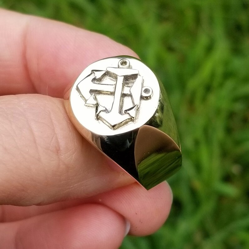 US Navy Boatswain's Mate Insignia Brass or Silver Ring Etsy