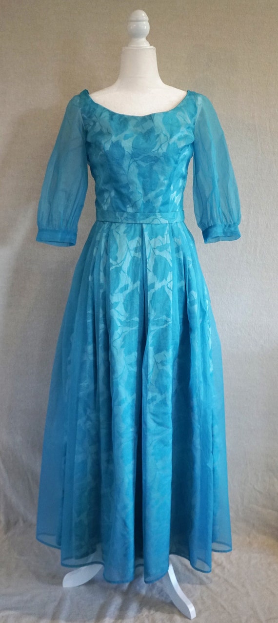 1960s Sapphire Prom Dress