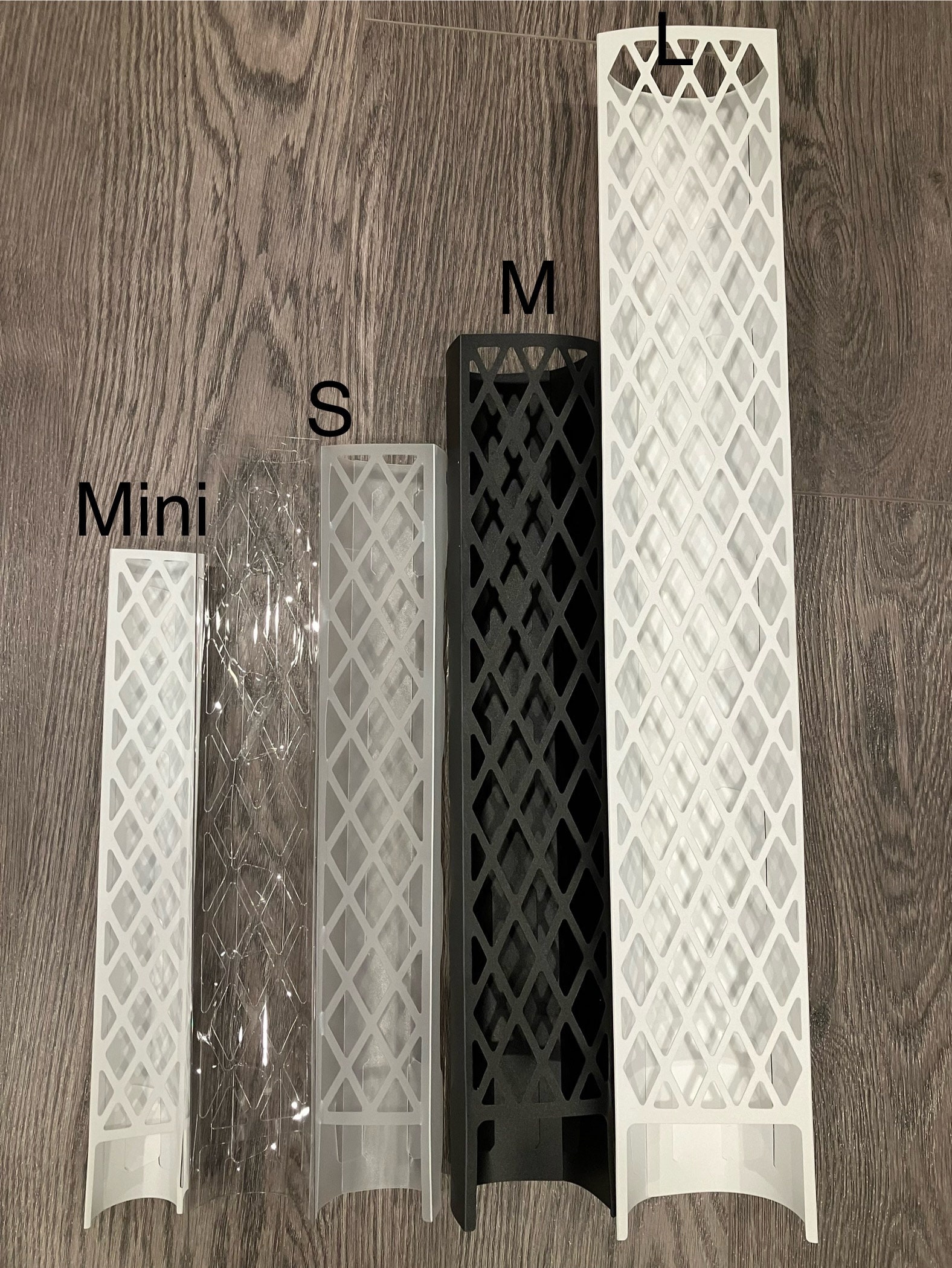 Moss poles adjustable stackable trellis extendable black clear white plant leca diamond