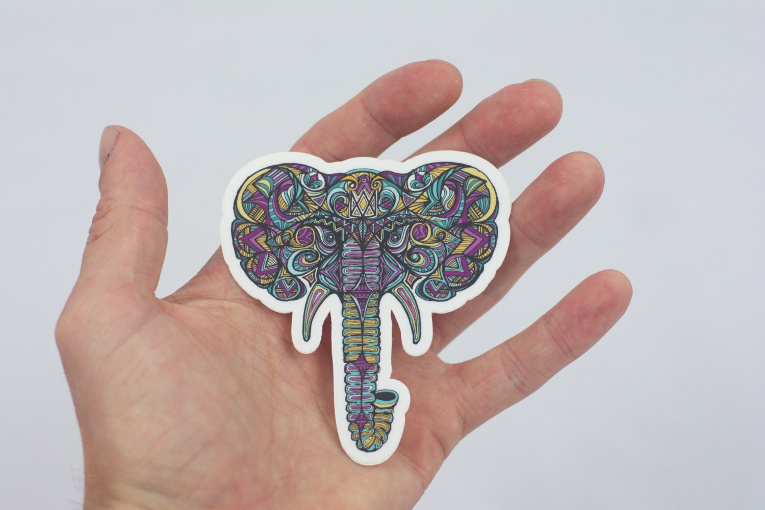 Indian Elephant Sticker, Elephant Art Sticker, Animal Art Sticker, Ps…