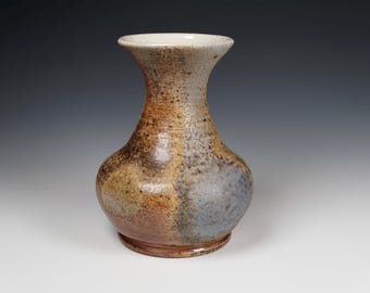 Handmade Wood-Fired Ceramic Vase: One of a Kind Wheel Thrown Pottery