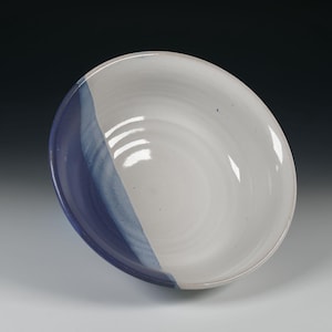 Handmade Ceramic Bowl, White and Purple Glaze, Wheel Thrown Pottery, Fruit Bowl