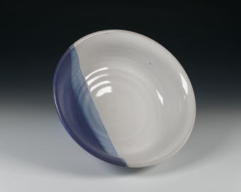 Handmade Ceramic Bowl, White and Purple Glaze, Wheel Thrown Pottery, Fruit Bowl