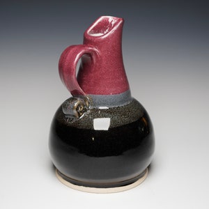 Ceramic Oil Bottle with Spout, 12oz. Wheel Thrown Pottery