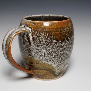 Handmade Large Ceramic Mug, 16 oz. Wheel Thrown Pottery with Handle