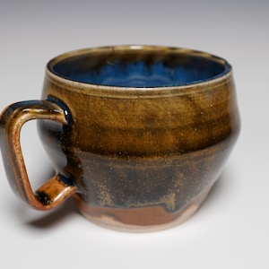Small Ceramic Tea Cup, 9 oz. Wheel Thrown Pottery Mug with Handle, Glazed