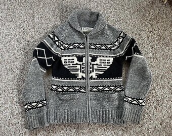 Vintage Thunderbird Zip up Sweater Bluenotes Large