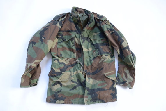 Vintage Military M 65 Infantry Camouflage Jacket S