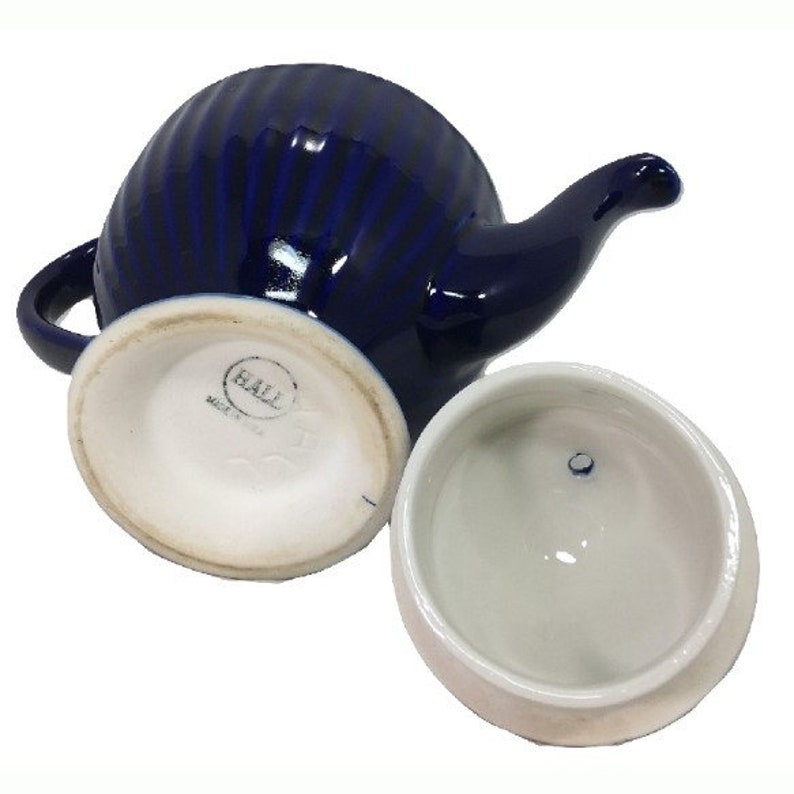 Hall China Teapot Los Angeles Cobalt Blue Vintage 4Cup Etsy
