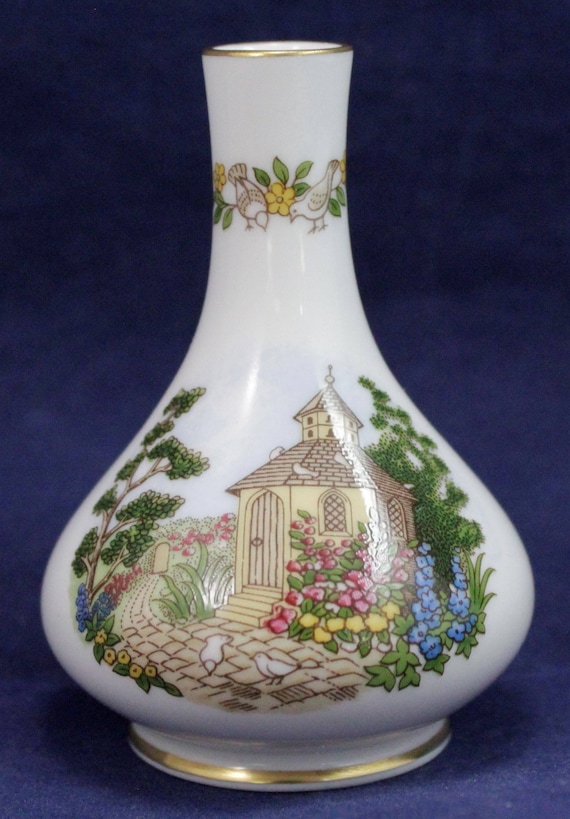 Spode Miniature Bud Vase White Cottage Garden 2 7 8 X Etsy
