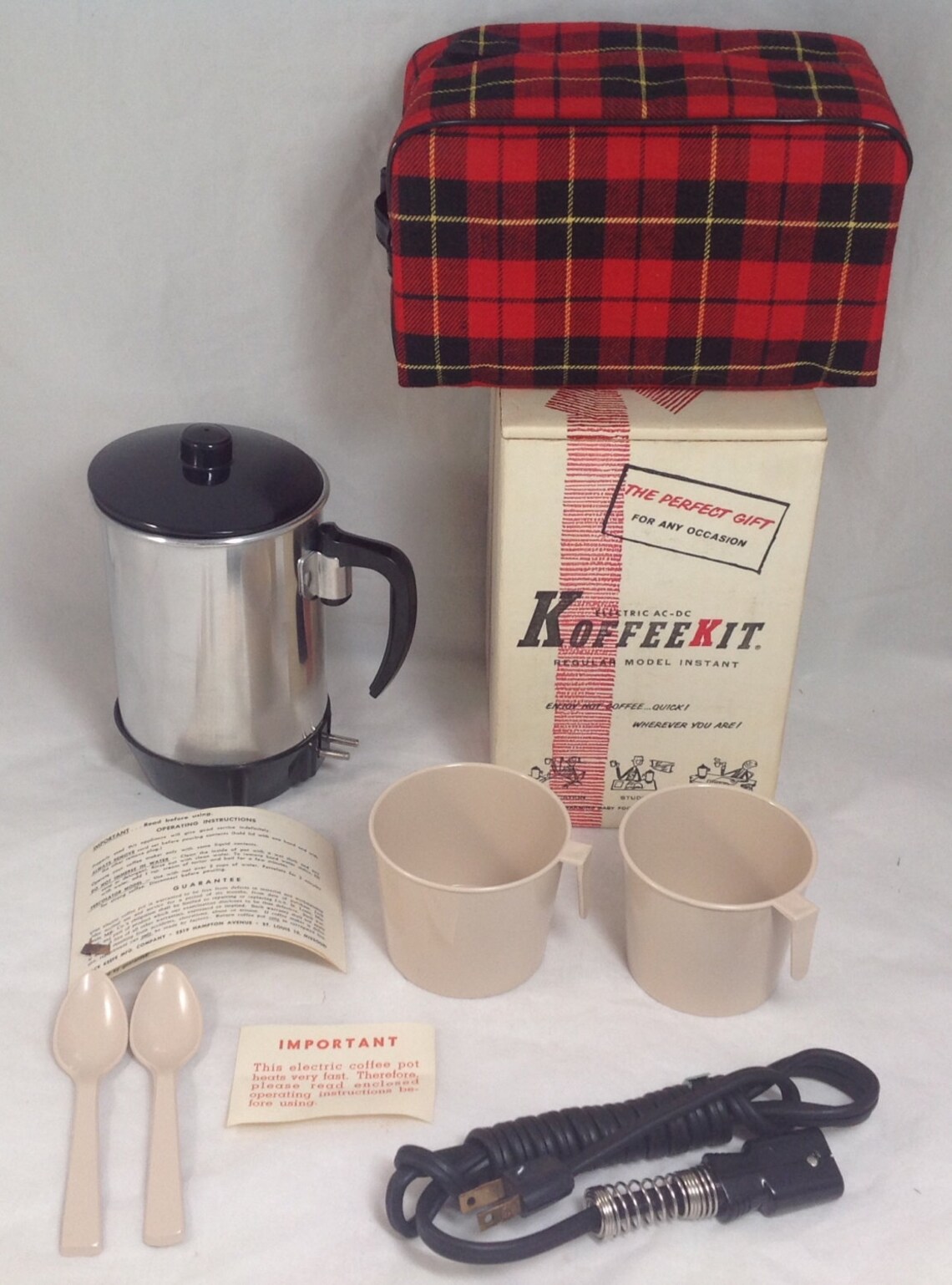 Keefe 60's Aluminum INSTANT Coffee/Tea Pot Model 225 Box Etsy