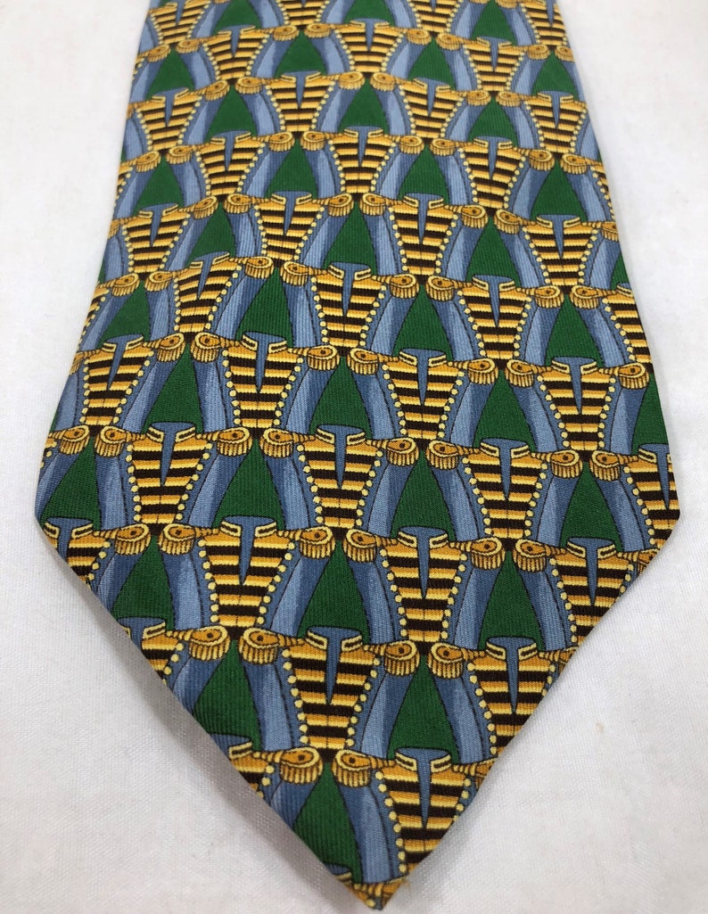 10cm 152cm ClassicWide MAKE OFFER 4 Massimo Livio Silk Gold Green Necktie Tie 60