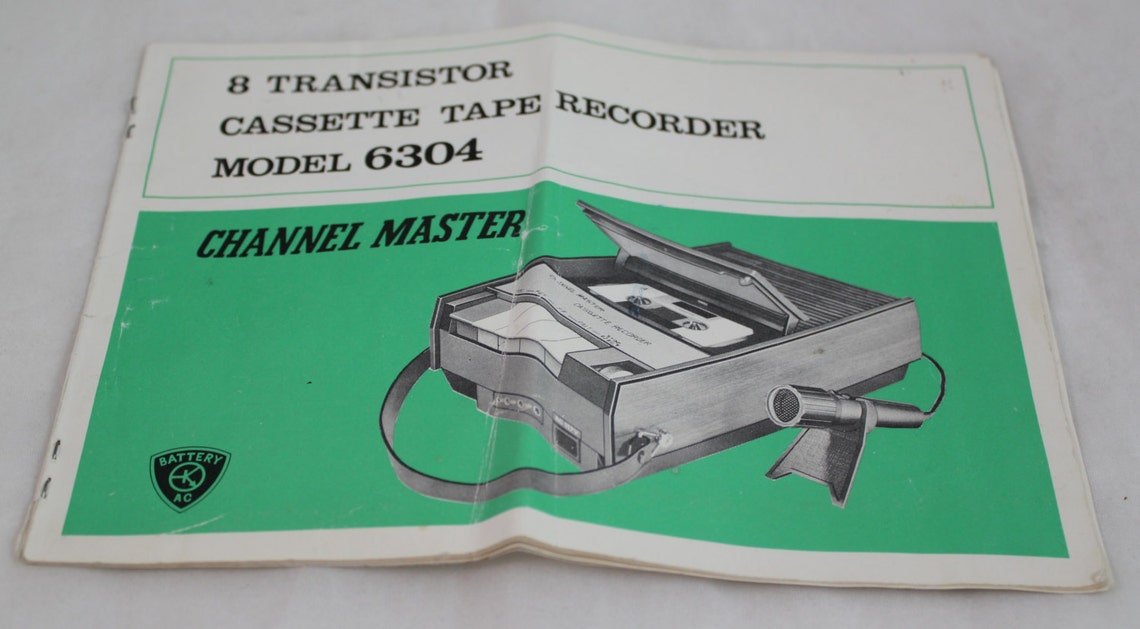 Channel Master Cassette Recorder Model 6304 Instructions Etsy