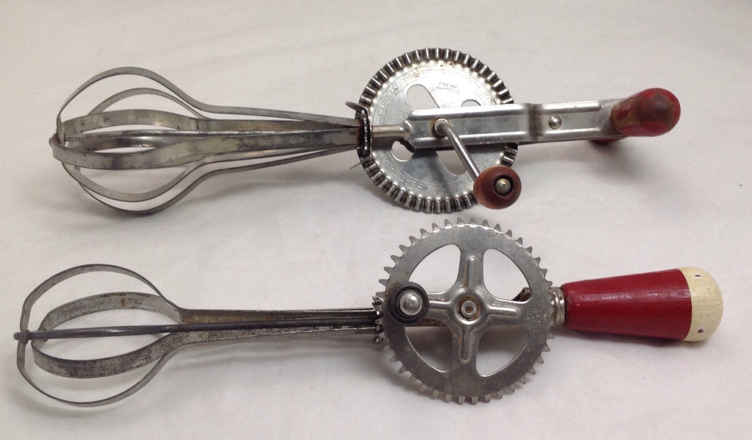 Egg Beaters TWO 192030 Vintage Red Handles EkcoBest Etsy