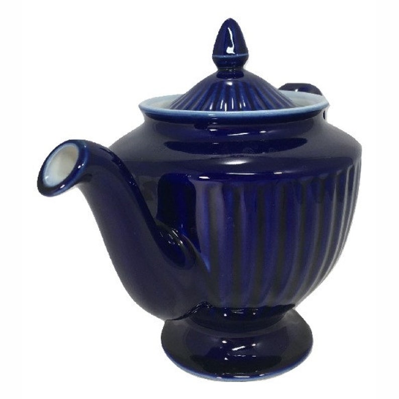 Hall China Teapot Los Angeles Cobalt Blue Vintage 4Cup Etsy