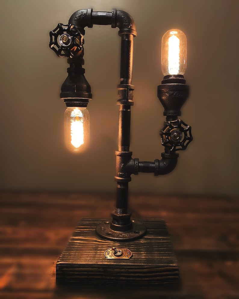 Custom Finishes Steampunk Edison Lamp Antique Toggle Switch Decor Lighting Accent Desk Table