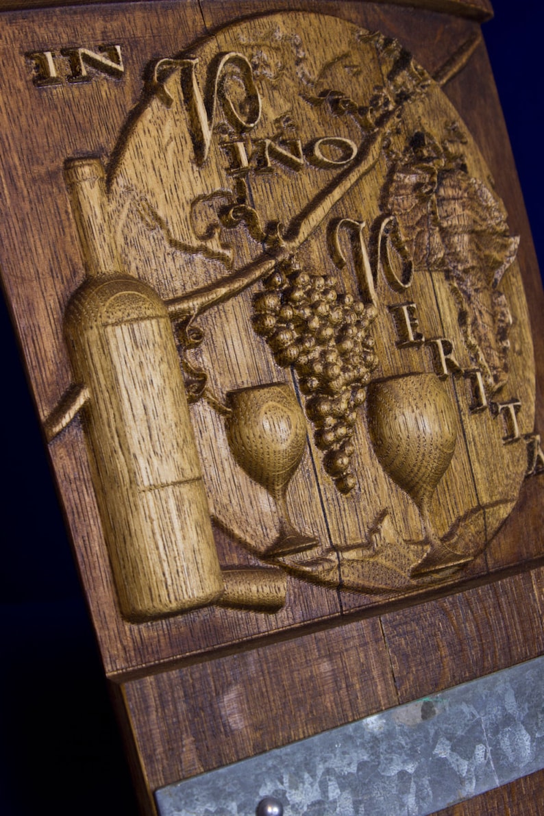Wine Barrel Wall Art CNC Carved From a Recycled or Repurposed Etsy