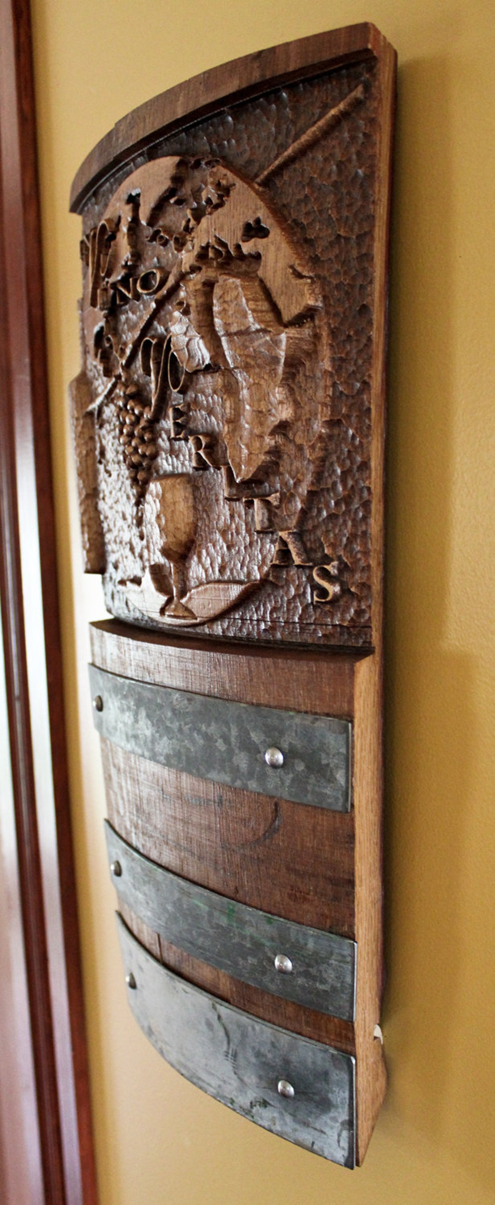 Wine Barrel Wall Art from Recycled Wine Barrel In Vino Etsy