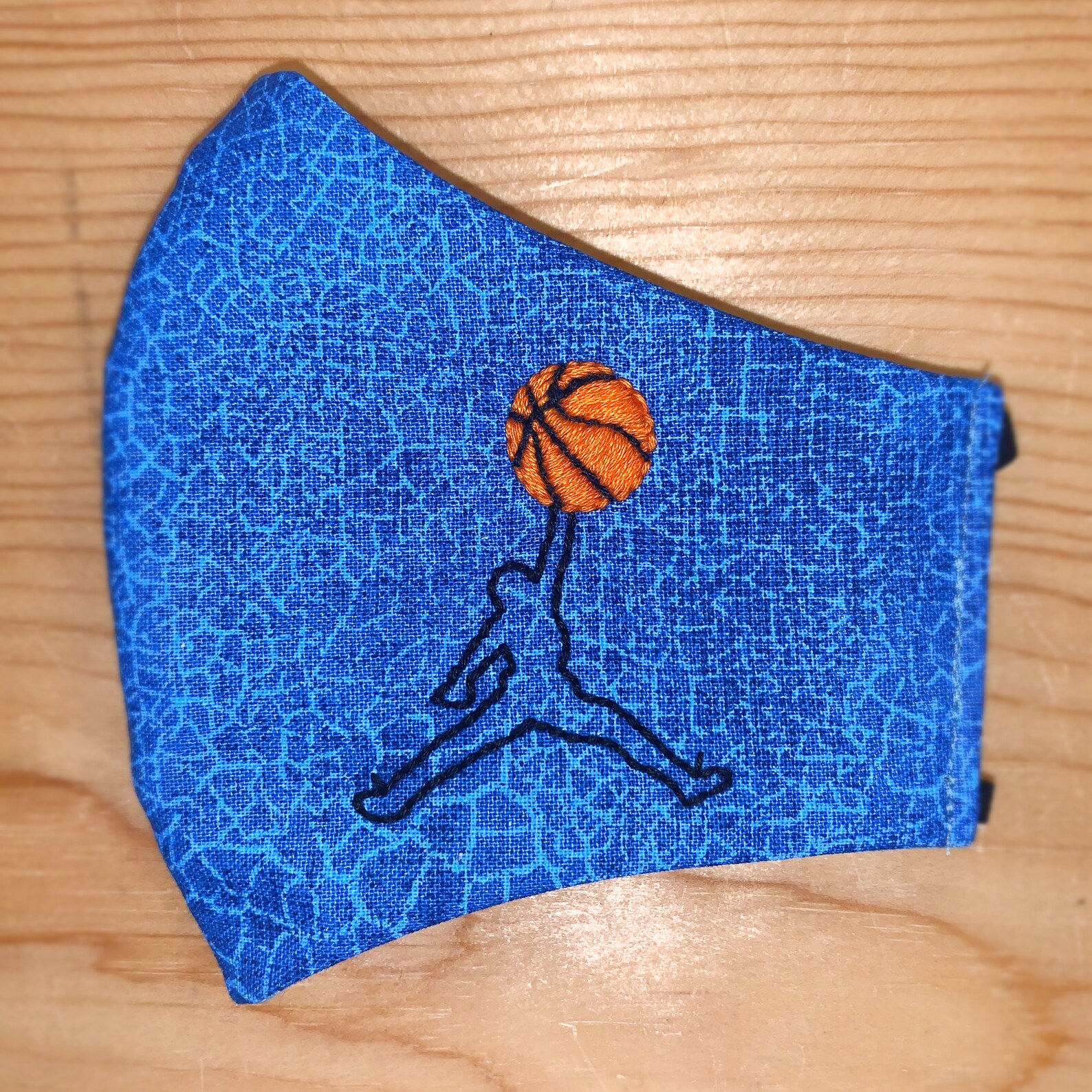 Air Jordan Logo Face Mask with Large Orange Basketball Etsy