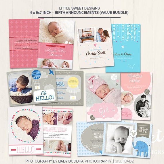 birth announcement cards etsy