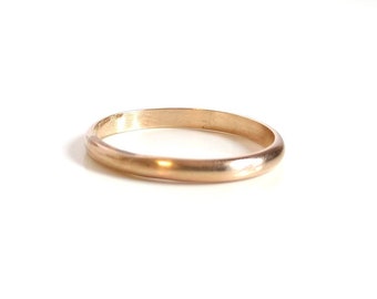 Gold Ring Band, Half Round 14K Yellow Gold Filled Promise Ring, Gold Filled Wedding Band, Affordable Gold Ring
