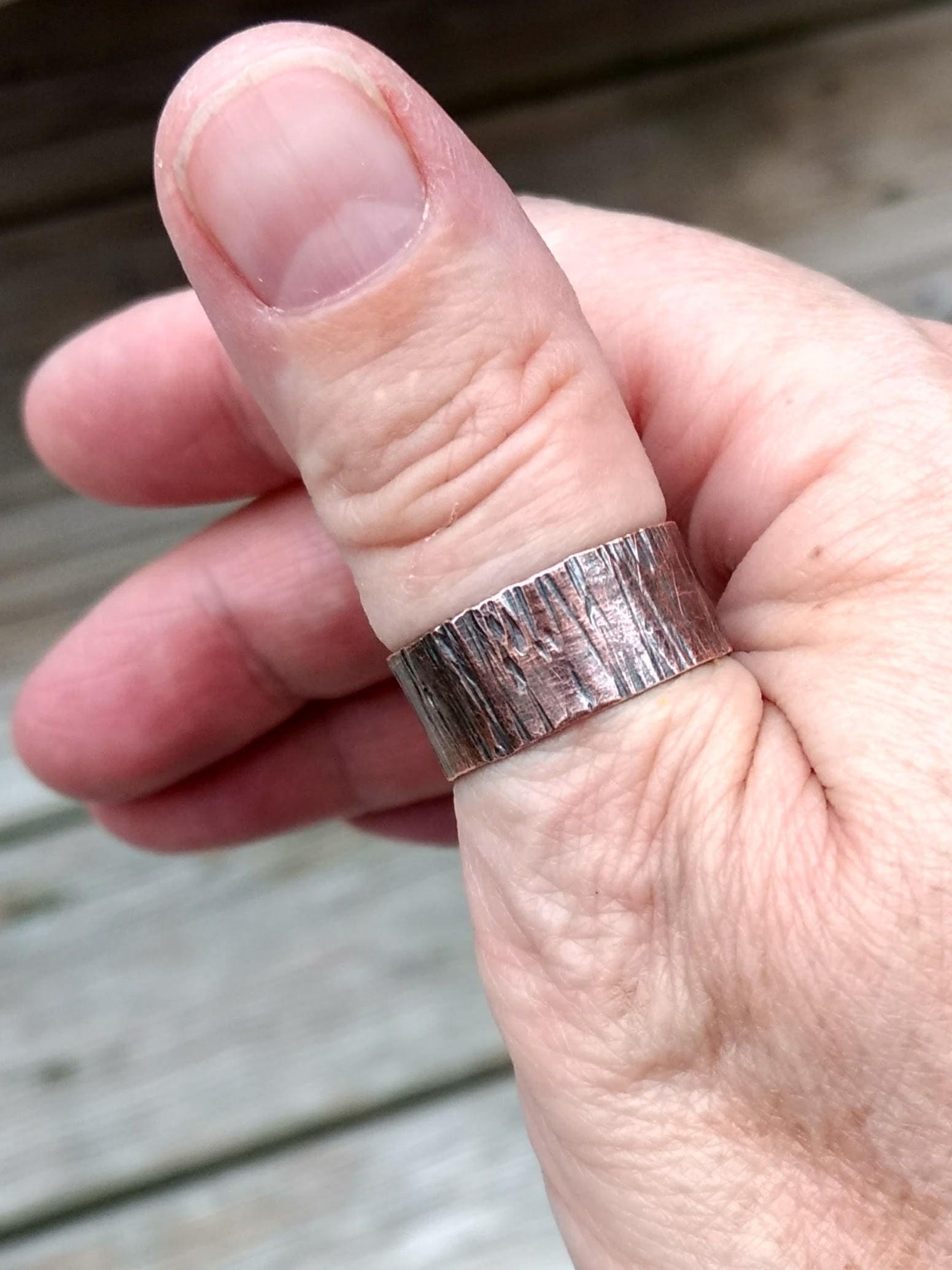 Wide Copper Ring Rustic Copper Ring Unisex Copper Ring Etsy