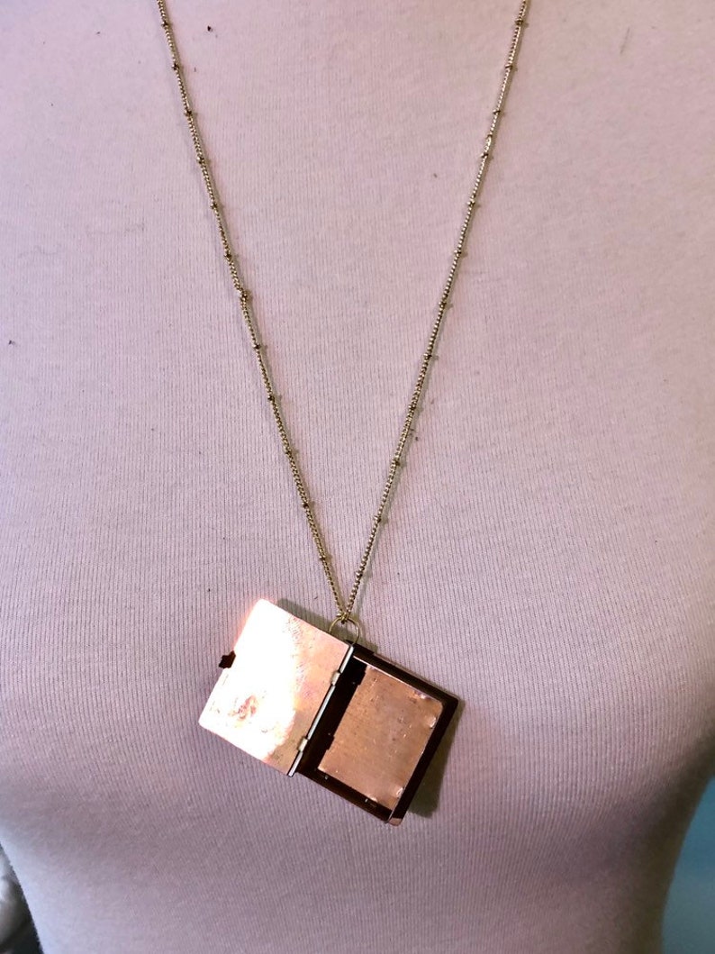 Vintage wilderness book locket necklace