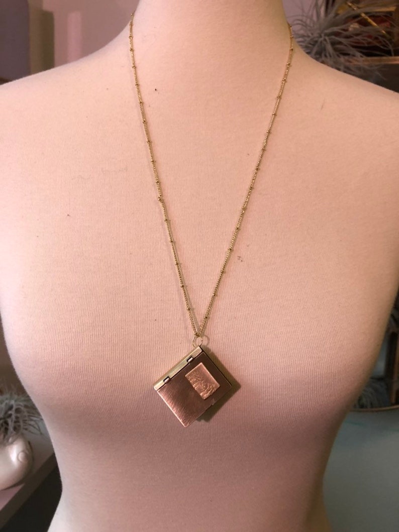 Vintage wilderness book locket necklace