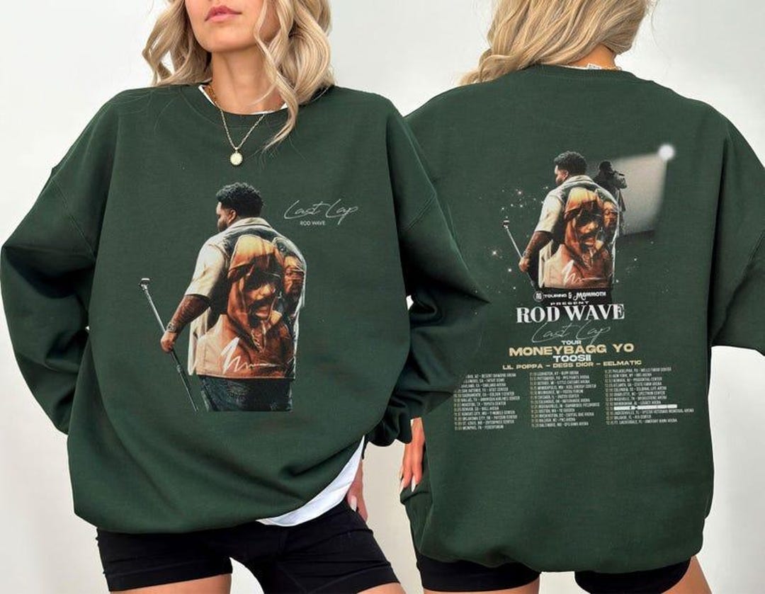 White Roddy Wave Rod Wave Sweatshirt, Rod Wave Last Lap Tour Music Tee, Rod Wave Rapper ...