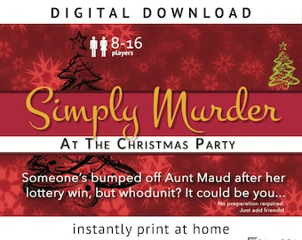 Unscripted Christmas 8-16 player Murder Mystery Flexi Party® Simply Murder game [Digital Download]