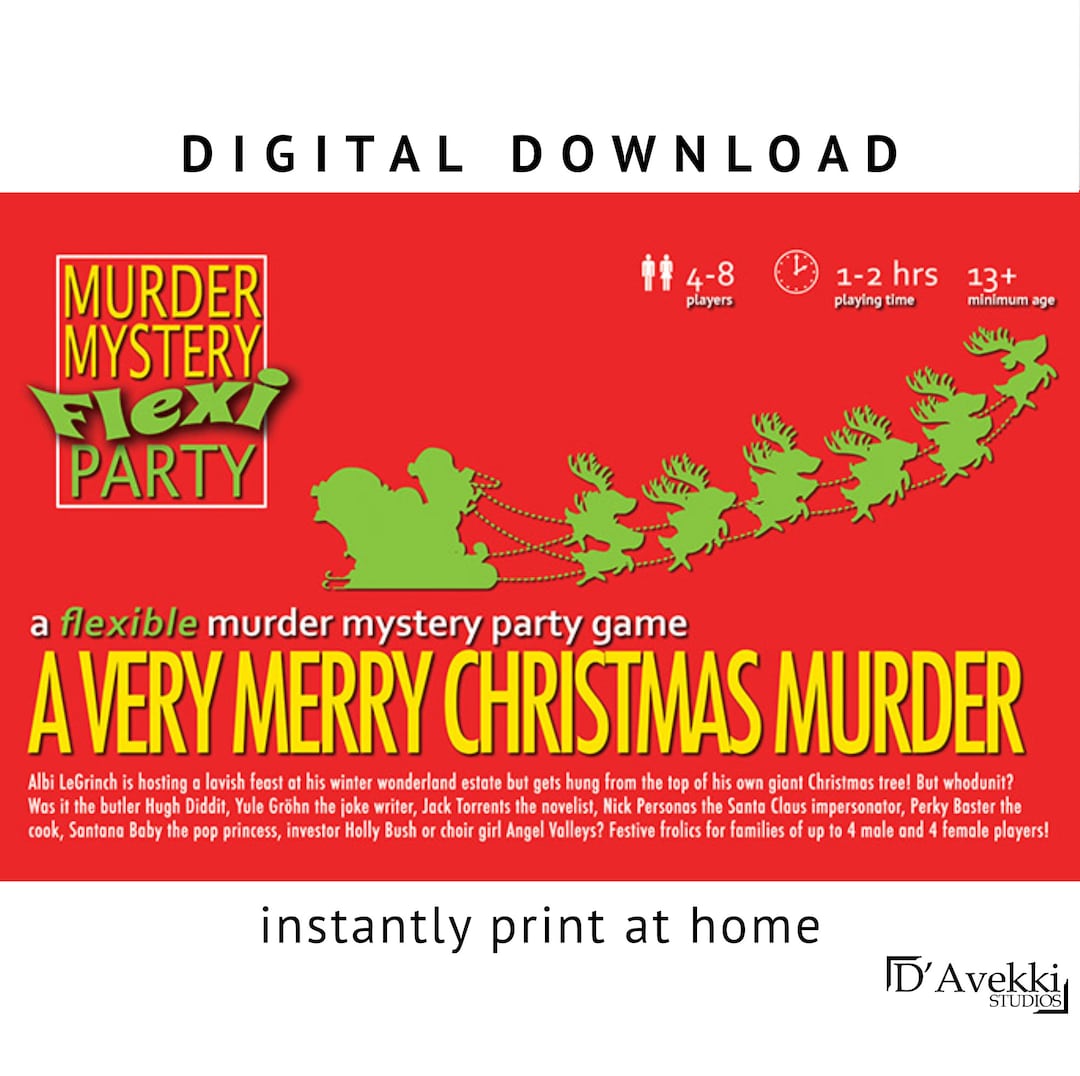 Family Friendly Christmas 4-8 Player Murder Mystery Flexi Party® Game [digital Download] - Etsy for Free Printable Mystery Games Pdf Christmas