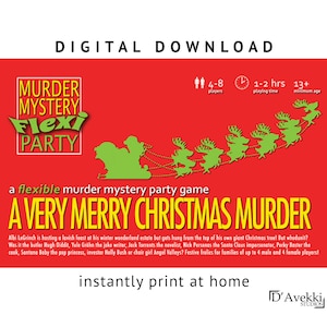 Family friendly Christmas 4-8 player Murder Mystery Flexi Party® game [Digital Download]
