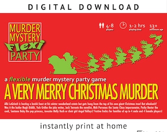 Family friendly Christmas 4-8 player Murder Mystery Flexi Party® game [Digital Download]