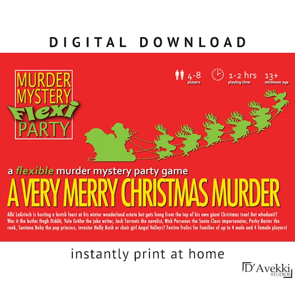 Murder Mystery Flexi Party® Weihnachtsspiel für 4-8 Spieler [Digitaler Download]