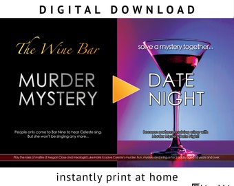 2-player cocktail themed Murder Mystery Date Night® game for Valentine's or anniversary [Digital Download]