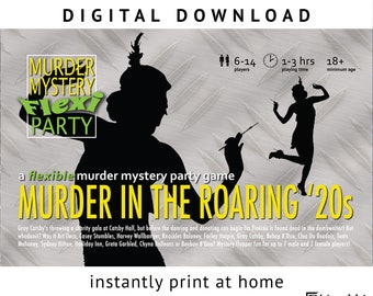 Roaring 20s flappers & dappers 6-14 player Murder Mystery Flexi Party® game [Digital Download]