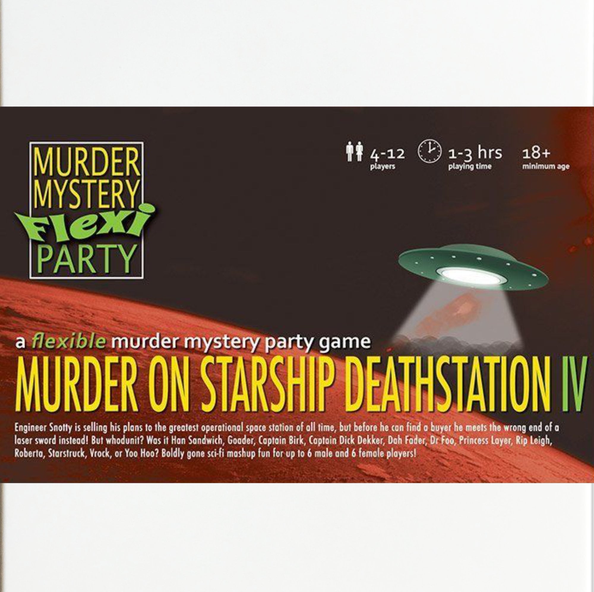 Sci-fi Mash-up 4-12 Player Flexible Murder Mystery (Instant