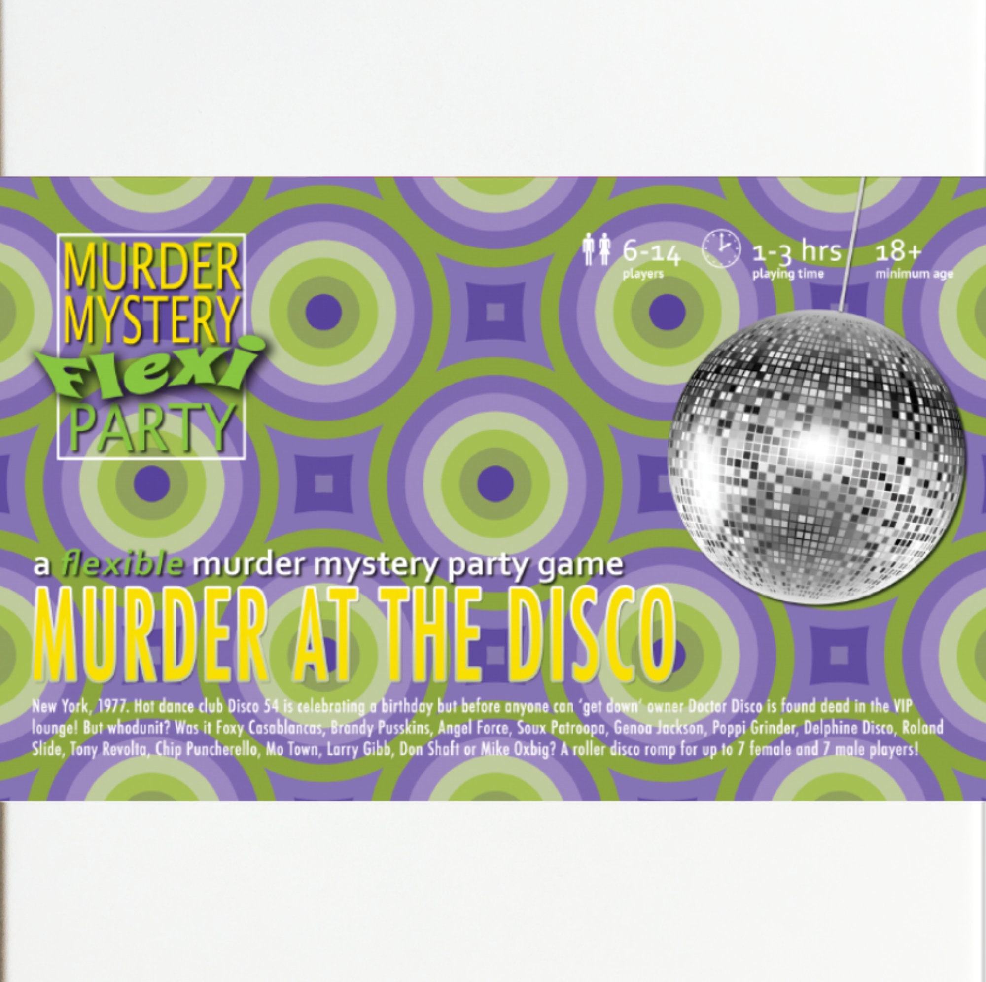 1970s Disco Themed 6-14 Player Flexible Murder Mystery Dinner image photo