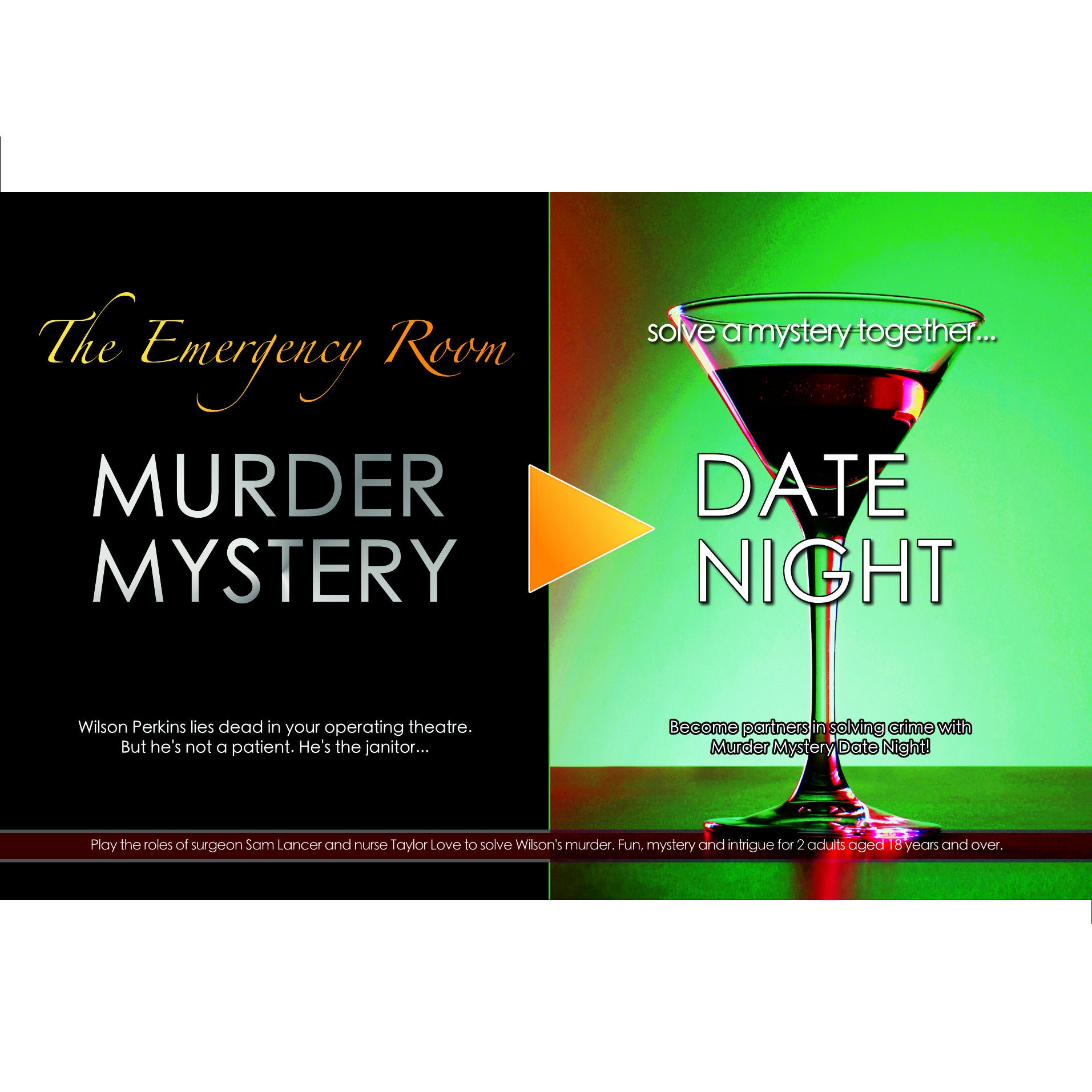 2-player Doctors and Nurses Murder Mystery Date Night Game pic image