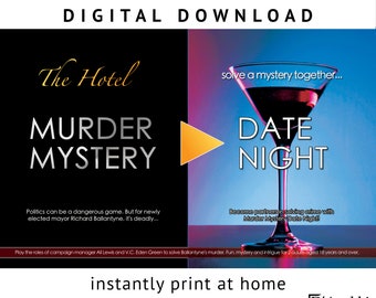 2-player scandal themed Murder Mystery Date Night® game for Valentine's or anniversary [Digital Download]