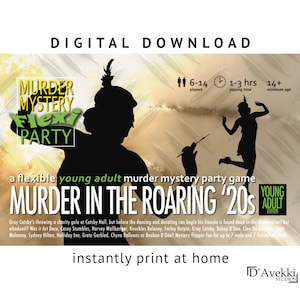 Teen friendly roaring 20s party! 6-14 player flappers & dappers themed Murder Mystery Flexi Party® game [Digital Download]