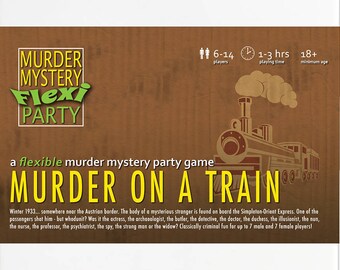 Vintage 1930s steam train 6-14 player flexible murder mystery dinner party game [Digital Download]