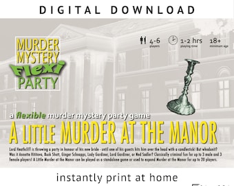 A mini manor mystery! 4-6 player Murder Mystery Flexi Party® game [Digital Download]