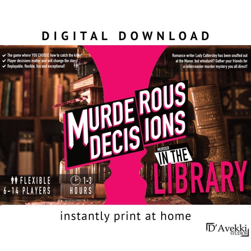 6-14* player English country house family friendly Murderous Decisions® game with choices! [Digital Download]
