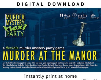 6-14 player manor house Murder Mystery Flexi Party® game [Digital Download]