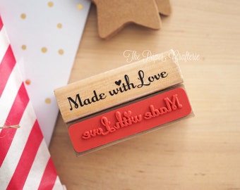 Made with Love Wooden Rubber Stamp Handmade Gifts