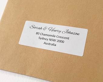 Guest list envelope address labels personalised customised stickers